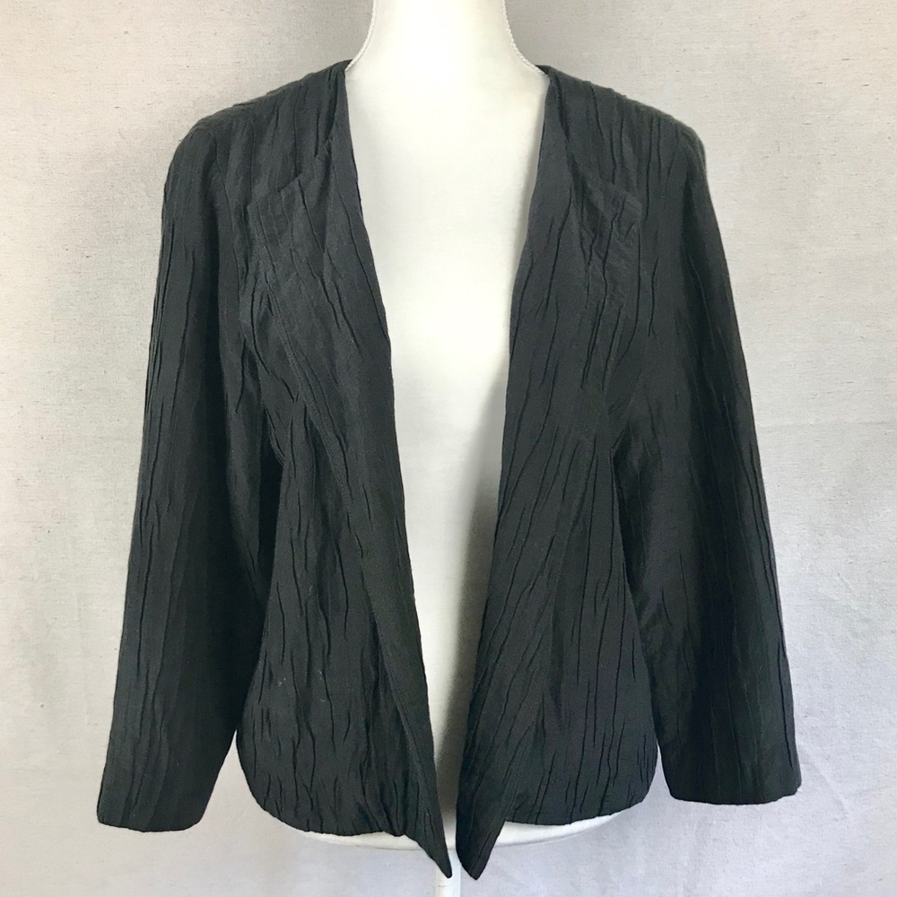 EILEEN FISHER Silk/Cotton textured jacket / blazer